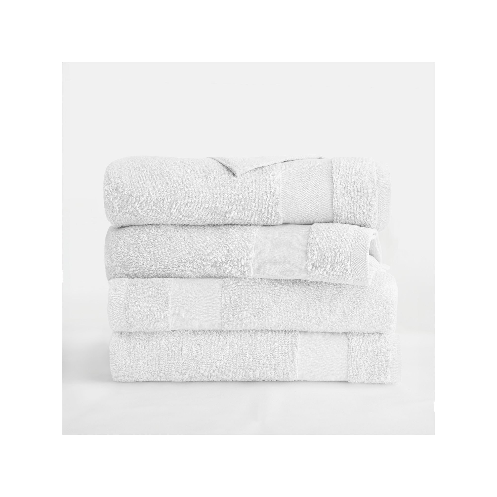 Home Collection 4-Pack 100% Cotton Bath Towels, White