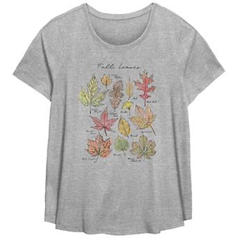 Plus Size Fall Leaves Flowy Graphic Tee