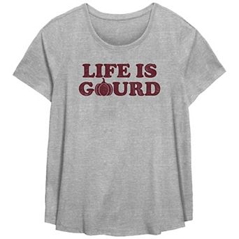 Plus Size Life Is Gourd Flowy Graphic Tee