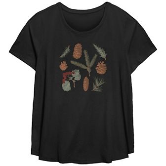 Plus Size Autumn Pinecones Flowy Graphic Tee