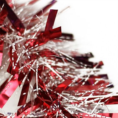 Northlight Wide Cut Snowblush Tinsel Commercial Christmas Garland - 50' x 4" - Red and White - Unlit