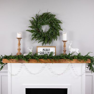 Northlight 8-ft. Clear Iridescent Snowflake Beaded Christmas Garland