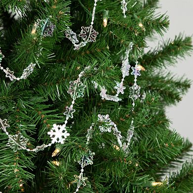 Northlight 8-ft. Clear Iridescent Snowflake Beaded Christmas Garland