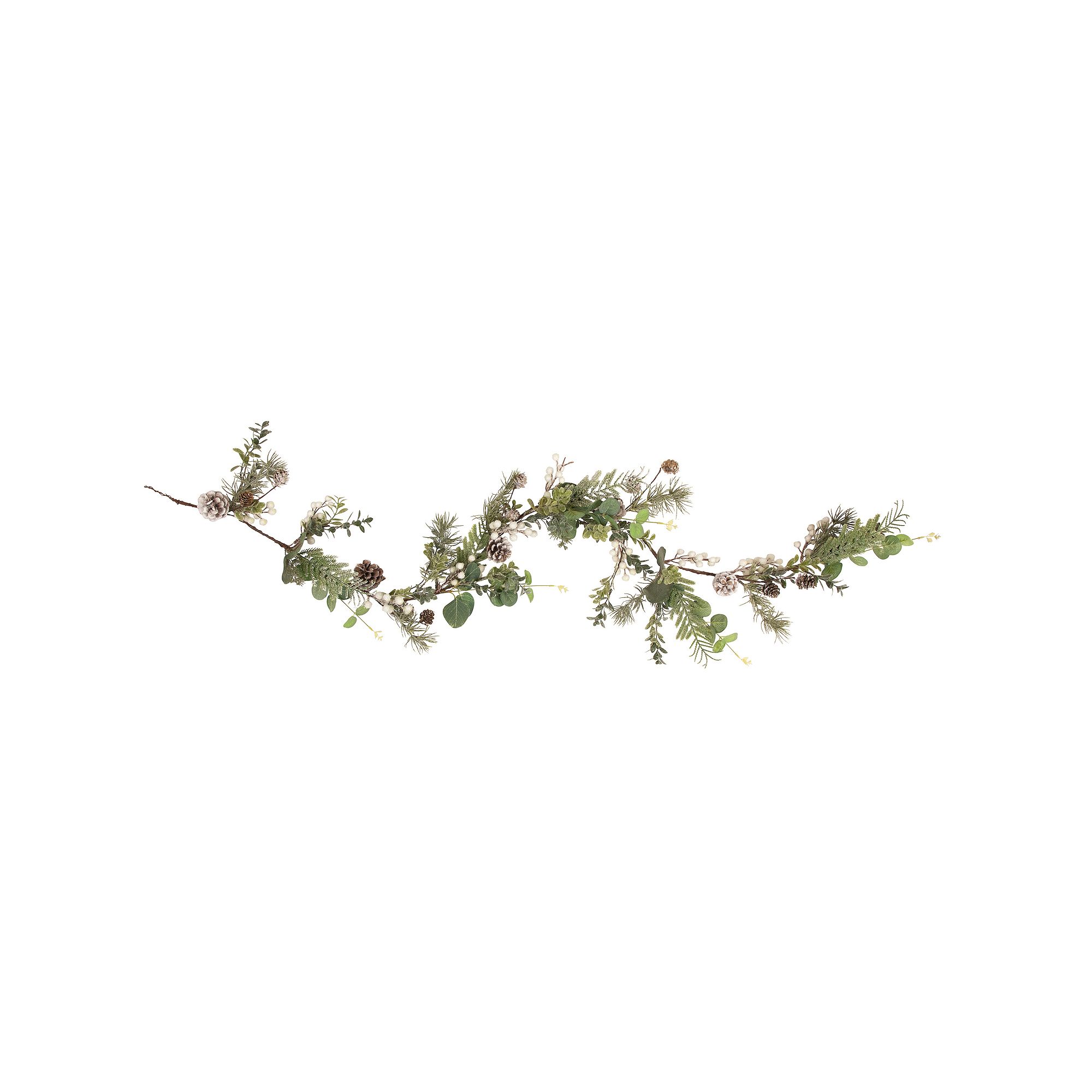 Northlight White Berry Eucalyptus & Pinecone Christmas Garland, Green