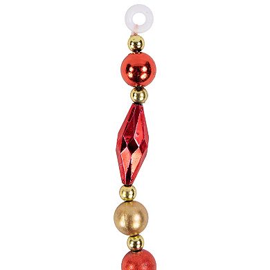 Northlight 9-ft. Shiny & Matte Red & Gold Beaded Christmas Garland