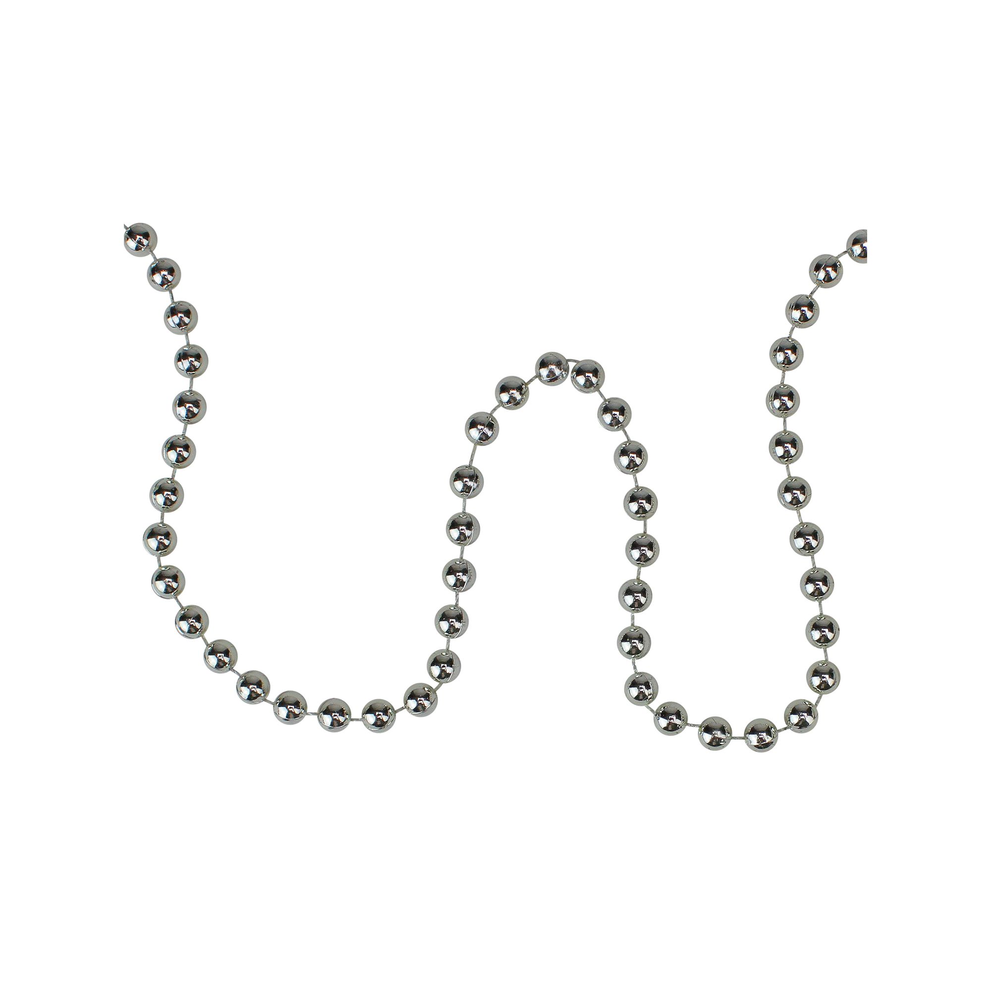 Northlight Shiny Silver Beaded Christmas Garland