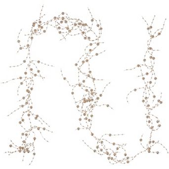 Northlight Metallic Rose Gold Beaded Christmas Garland