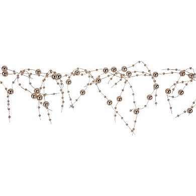 Northlight Metallic Rose Gold Beaded Christmas Garland