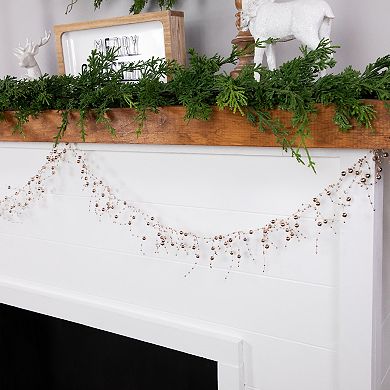 Northlight Metallic Rose Gold Beaded Christmas Garland