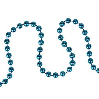Northlight Shiny Blue Metallic Faceted Beaded Christmas Garland