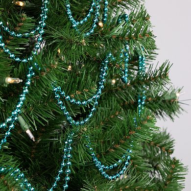 Northlight Shiny Blue Metallic Faceted Beaded Christmas Garland