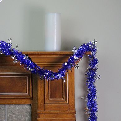 Northlight Lavish Blue & Silver Snowflakes Christmas Tinsel Garland