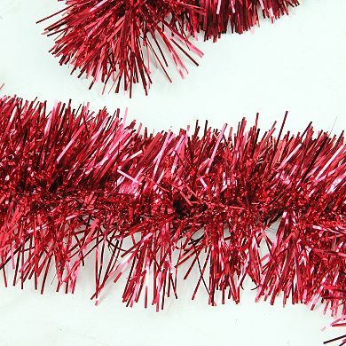Northlight Shiny Red Christmas Foil Tinsel Garland