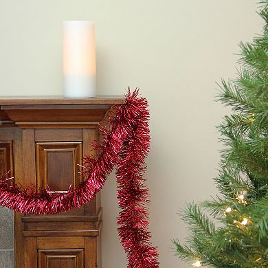 Northlight Shiny Red Christmas Foil Tinsel Garland