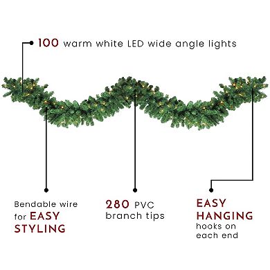 Northlight Pre-Lit Olympia Pine Artificial Christmas Garland