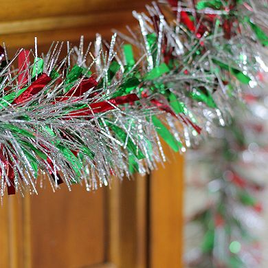 Northlight Green & Red Tinsel Artificial Christmas Garland