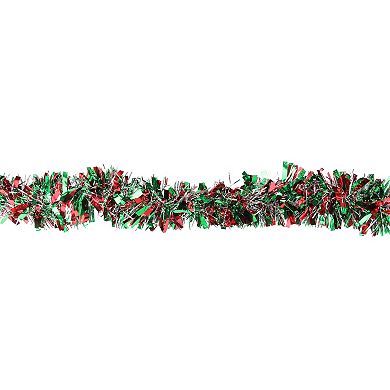 Northlight Green & Red Tinsel Artificial Christmas Garland