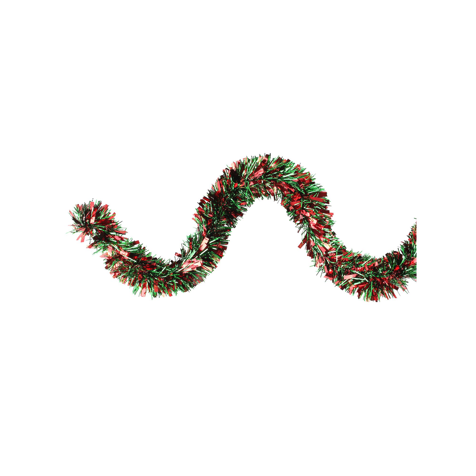 Northlight Red & Green Wide Cut Christmas Tinsel Garland