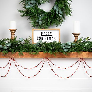 Northlight Red Shiny Crimson Mirrored Disco Ball Beaded Christmas Garland