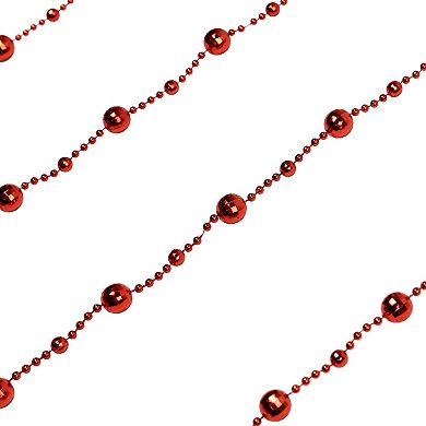 Northlight Red Shiny Crimson Mirrored Disco Ball Beaded Christmas Garland