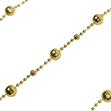 Northlight Shiny Gold Mirrored Disco Ball Beaded Artificial Christmas Garland