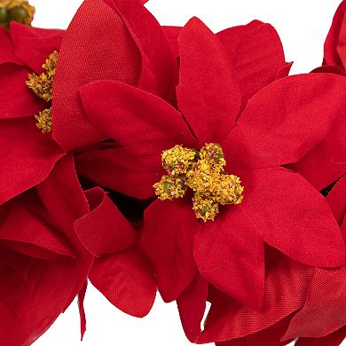 Northlight Red Artificial Poinsettia Floral Christmas Garland