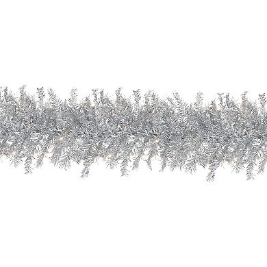 Northlight 9-ft. Pre-Lit Silver Tinsel Artificial Christmas Garland