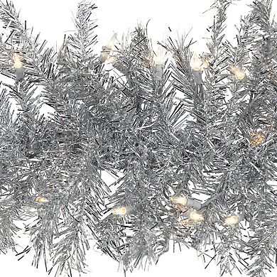Northlight 9-ft. Pre-Lit Silver Tinsel Artificial Christmas Garland