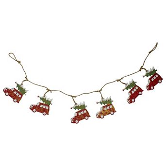 Northlight Red Vintage Truck with Tree Christmas Garland