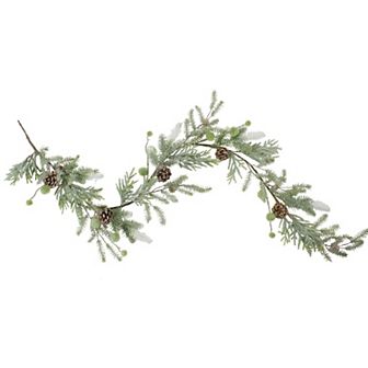 Northlight 60" x 10" Frosted Pine & Pine Cone Artificial Christmas Garland