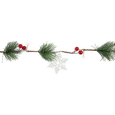 Northlight 6-ft. Pre-Lit LED Pine Berry & Snowflake Artificial Christmas Garland