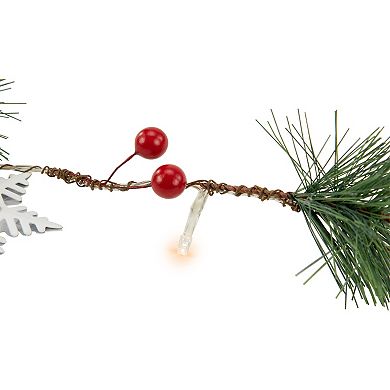 Northlight 6-ft. Pre-Lit LED Pine Berry & Snowflake Artificial Christmas Garland