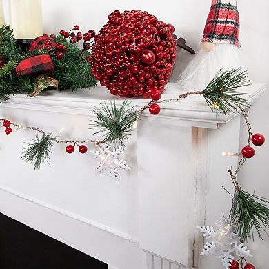 Northlight 6-ft. Pre-Lit LED Pine Berry & Snowflake Artificial Christmas Garland