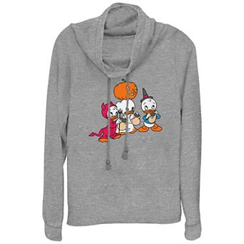 Disney's Huey Dewey Louie Trick Or Treating Plus Size Cowlneck Graphic Lightweight Long Sleeve