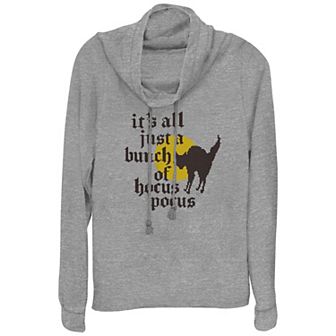 Disney's Hocus Pocus Thackery Binx It's All Just A Bunch Of Hocus Pocus Plus Size Cowlneck Graphic Lightweight Long Sleeve