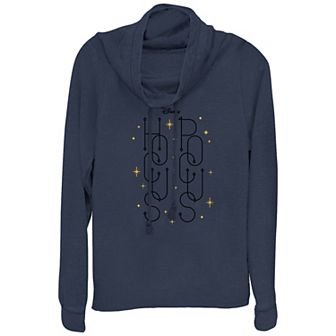 Disney's Hocus Pocus Starry Logo Plus Size Cowlneck Graphic Lightweight Long Sleeve
