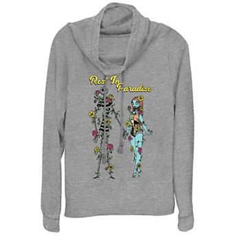 Disney's The Nightmare Before Christmas Jack Skellington And Sally Rest In Paradise Plus Size Cowlneck Graphic Lightweight Long Sleeve