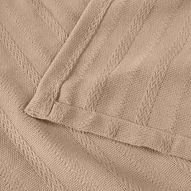 SUPERIOR Clara Cotton Textured Striped Lightweight Woven Blanket