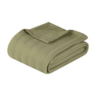 SUPERIOR Clara Cotton Textured Striped Lightweight Woven Blanket