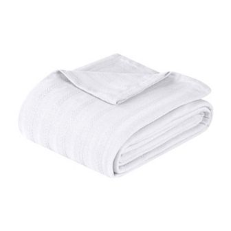 SUPERIOR Clara Cotton Textured Striped Lightweight Woven Blanket