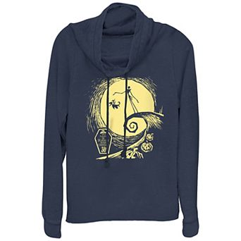 Disney's The Nightmare Before Christmas Jack Skellington Spiral Hill Plus Size Cowlneck Graphic Lightweight Long Sleeve