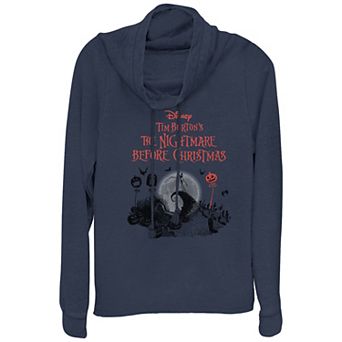 Disney's The Nightmare Before Christmas Halloween Title Logo Plus Size Cowlneck Graphic Lightweight Long Sleeve