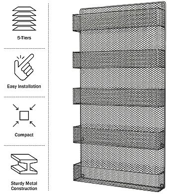 Home Complete 5-Tier Wall Mounted Spice Rack Organizer