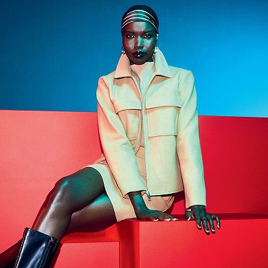 Nine West Gold-Tone 35mm Faceted Clickit Hoop Earrings