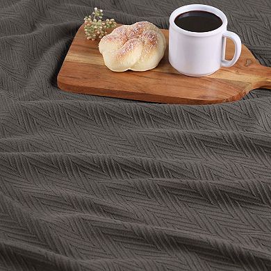SUPERIOR Metro Zig-Zag Chevron All-Season Cotton Throw Blanket