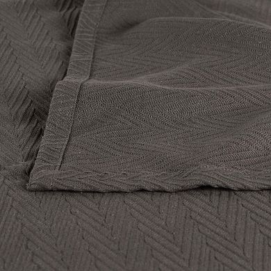 SUPERIOR Metro Zig-Zag Chevron All-Season Cotton Throw Blanket