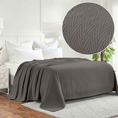 SUPERIOR Metro Zig-Zag Chevron All-Season Cotton Throw Blanket