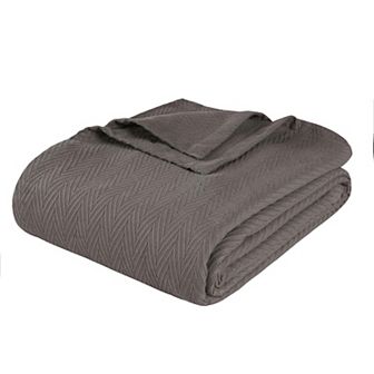 SUPERIOR Metro Zig-Zag Chevron All-Season Cotton Throw Blanket