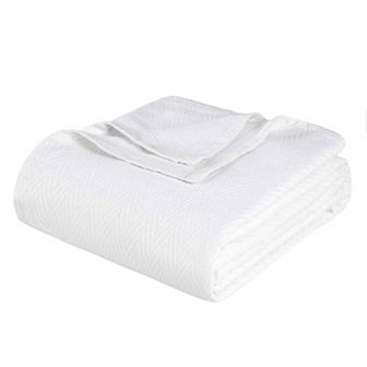 SUPERIOR Metro Zig-Zag Chevron All-Season Cotton Throw Blanket