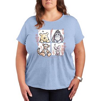 Disney's Winnie The Pooh Floral Grid Graphic Tee